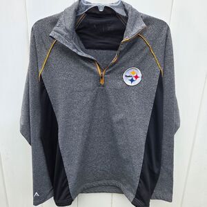Pittsburgh Steelers NFL Football 1/4 Zip Up Shirt Long Sleeve Adult Size Small